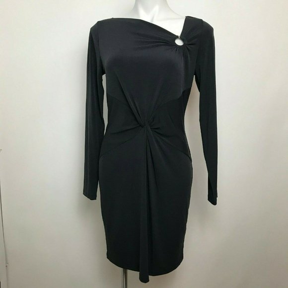 Michael Kors Mini Sheath Dress Black Stretch Sz M - Picture 1 of 7